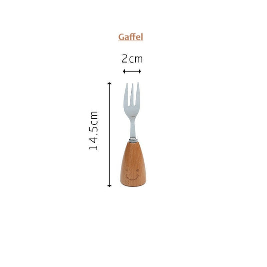 12-delars set med Köksredskap SMILEY med handtag i bokträ + rostfritt stål. Även styckvis försäljning!