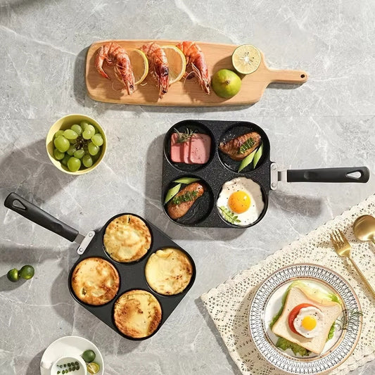 Multifunktionell stekpanna i 2 olika stilar, non-stick för smidig frukost