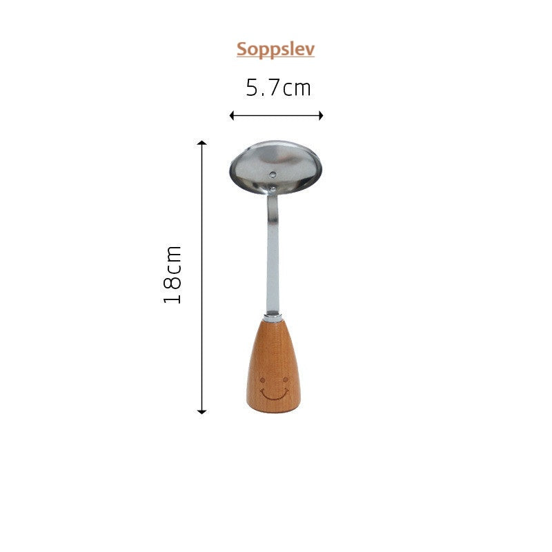 12-delars set med Köksredskap SMILEY med handtag i bokträ + rostfritt stål. Även styckvis försäljning!